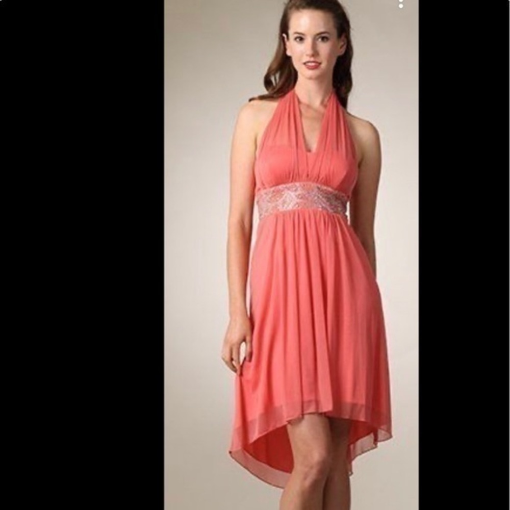 Coral Halter Dress